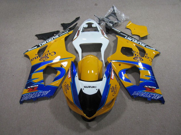 Amarillo Azul Corona Extra Carenado Moto Suzuki GSXR 1000 K3 03-04 Amarillo Azul Corona Extra Carenado Moto Suzuki GSXR 1000 K3 03-04