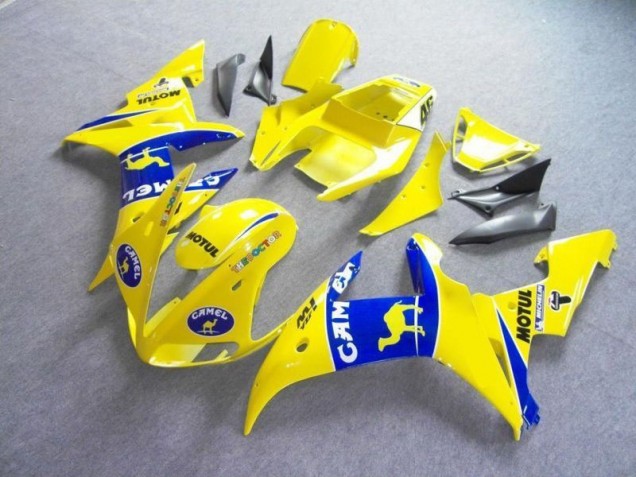 Amarillo Azul Motul Camello Carenado Moto Yamaha R6 03-05 Amarillo Azul Motul Camello Carenado Moto Yamaha R6 03-05