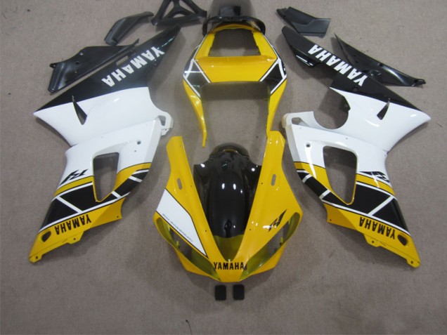 Amarillo Blanco Negro Carenado Moto Yamaha R1 00-01