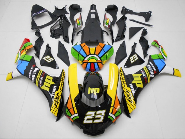 Amarillo Negro 23 Carenado Moto Yamaha R1 15-19 Amarillo Negro 23 Carenado Moto Yamaha R1 15-19