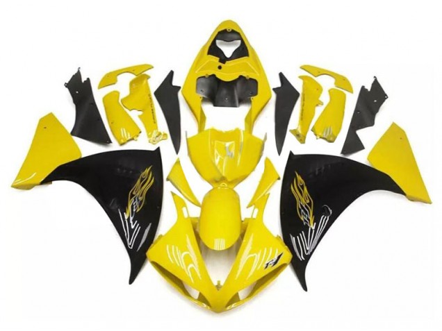 Amarillo Negro Carenados Moto Yamaha R1 09-11 Amarillo Negro Carenados Moto Yamaha R1 09-11