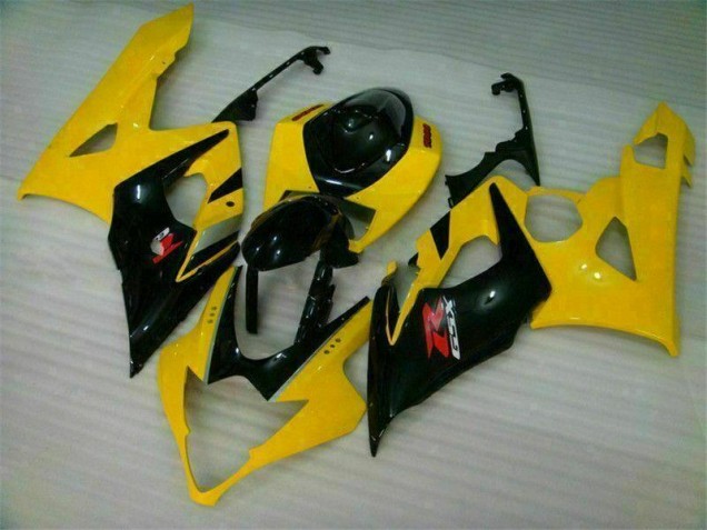Amarillo Negro Kit Completo Carenado Moto Suzuki GSXR 1000 K5 05-06 Amarillo Negro Kit Completo Carenado Moto Suzuki GSXR 1000 K5 05-06