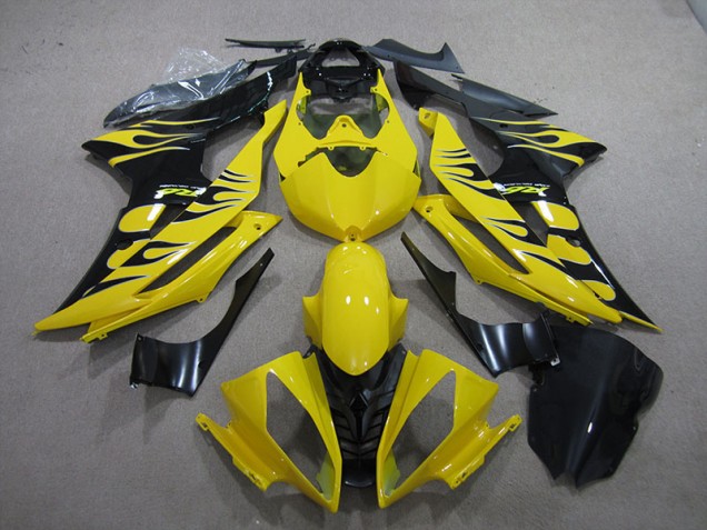 Amarillo Negro Llama Carenado Moto Yamaha R6 08-16 Amarillo Negro Llama Carenado Moto Yamaha R6 08-16