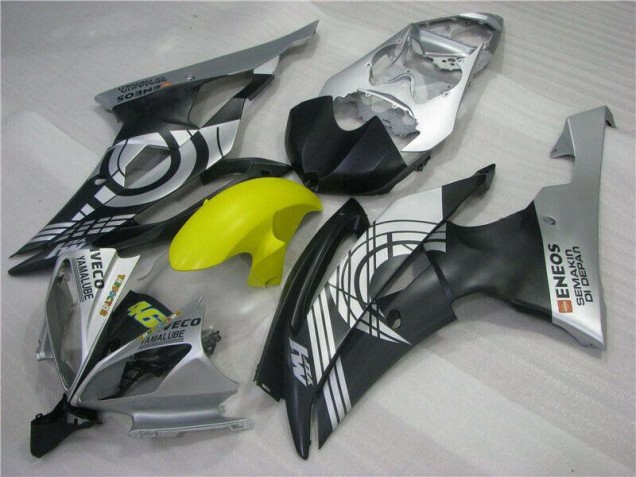 Amarillo Negro Plata Carenado Moto Yamaha R6 08-16 Amarillo Negro Plata Carenado Moto Yamaha R6 08-16