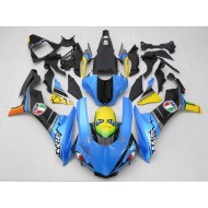 Azul Amarillo Tiburón Carenado Moto Yamaha R1 15-19