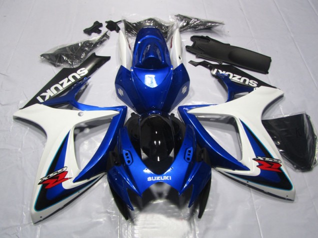 Azul Blanco Kits Completo Carenado Moto Suzuki GSXR 600 K6 06-07 Azul Blanco Kits Completo Carenado Moto Suzuki GSXR 600 K6 06-07