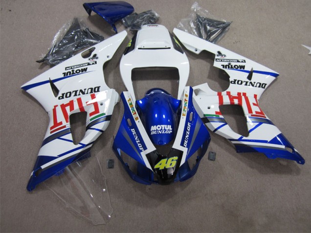 Azul Blanco Motul Dunlop 46 Carenado Moto Yamaha R1 98-99 Azul Blanco Motul Dunlop 46 Carenado Moto Yamaha R1 98-99