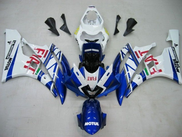 Azul Blanco Motul Rojo Fiat Carenado Moto Yamaha R6 06-07 Azul Blanco Motul Rojo Fiat Carenado Moto Yamaha R6 06-07
