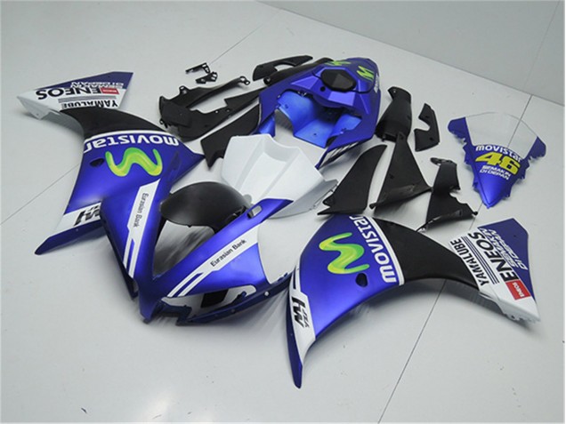 Azul Blanco Negro Kit Carenado Moto Yamaha R1 12-14 Azul Blanco Negro Kit Carenado Moto Yamaha R1 12-14