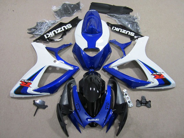 Azul Blanco Plástica Moto Suzuki GSXR 600 K6 06-07 Azul Blanco Plástica Moto Suzuki GSXR 600 K6 06-07