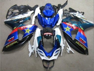 Azul Blanco Rockstar Carenado Moto Suzuki GSXR 1000 K9 09-16