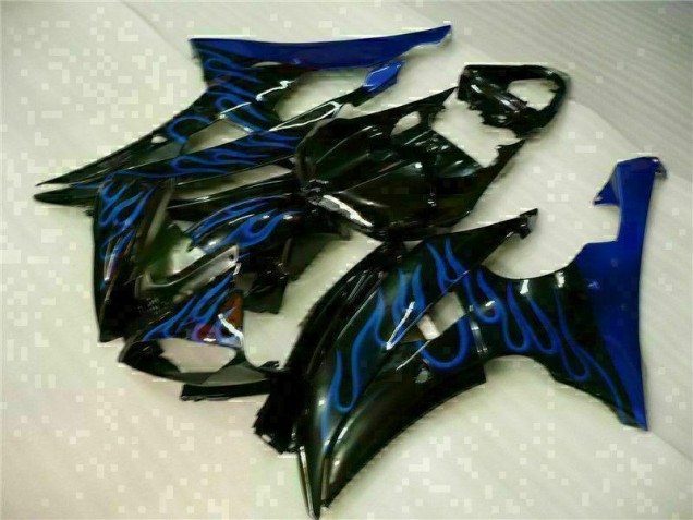 Azul Llama Negro Carenado Moto Yamaha R6 08-16 Azul Llama Negro Carenado Moto Yamaha R6 08-16