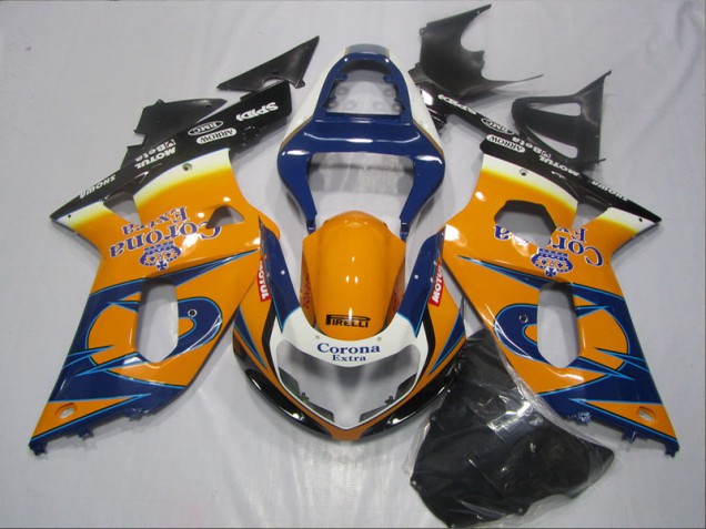 Azul Naranja Corona Extra Carenado Moto Suzuki GSXR 600 K1 K2 K3 01-03 Azul Naranja Corona Extra Carenado Moto Suzuki GSXR 600 K1 K2 K3 01-03