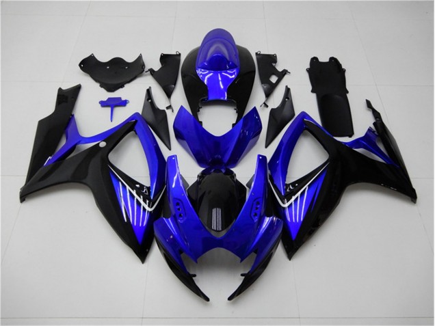 Azul Negro Kits Completo Carenado Moto Suzuki GSXR 600 / 750 K6 06-07 Azul Negro Kits Completo Carenado Moto Suzuki GSXR 600 / 750 K6 06-07