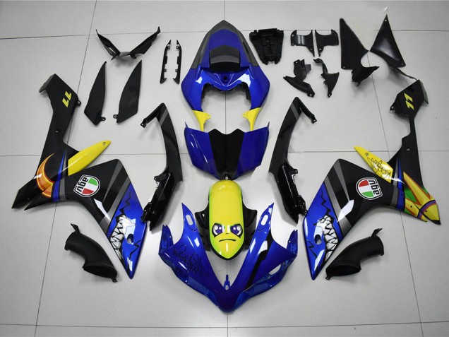 Azul Tiburón Carenado Moto Yamaha R1 07-08