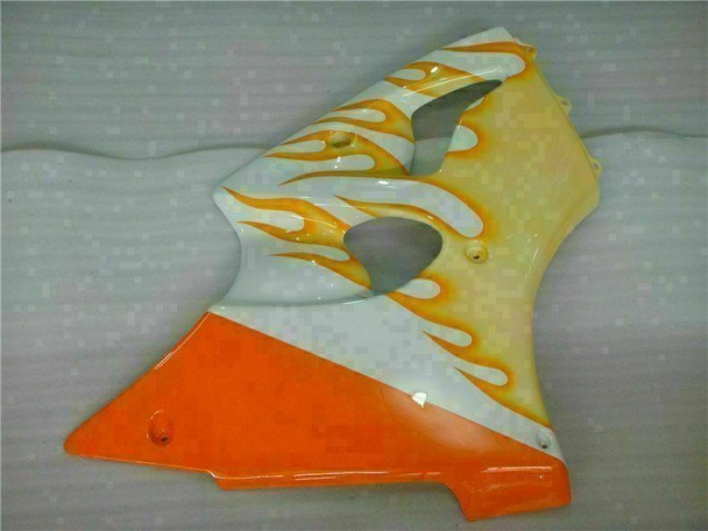 Blanco Amarillo Llama Carenado Moto Kawasaki ZX6R 00-02 Blanco Amarillo Llama Carenado Moto Kawasaki ZX6R 00-02