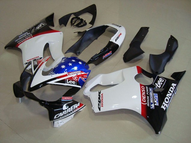 Blanco Azul DENSO HRC Carrera Carenado Moto Honda CBR 600 F4i 04-07 Blanco Azul DENSO HRC Carrera Carenado Moto Honda CBR 600 F4i 04-07