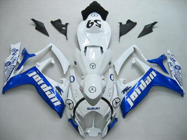 Blanco Azul Jordan Carenado Moto Suzuki GSXR 600 K6 06-07 Blanco Azul Jordan Carenado Moto Suzuki GSXR 600 K6 06-07