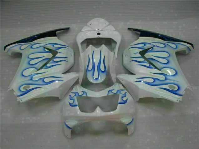 Blanco Azul Llama Carenado Moto Kawasaki EX250 08-12 Blanco Azul Llama Carenado Moto Kawasaki EX250 08-12