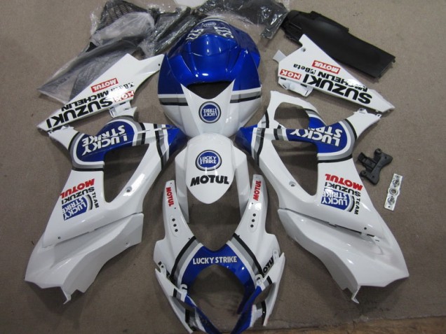 Blanco Azul Lucky Strike Rojo Motul Carenado Moto Suzuki GSXR 1000 K7 07-08 Blanco Azul Lucky Strike Rojo Motul Carenado Moto Suzuki GSXR 1000 K7 07-08