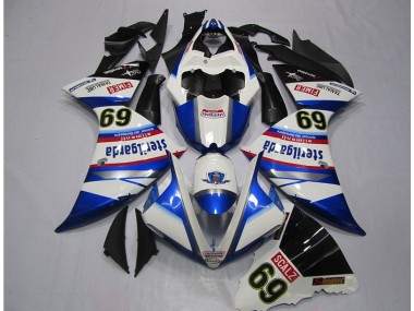 Blanco Azul Sterilgarda SCALZ 69 Carenado Moto Yamaha R1 09-11