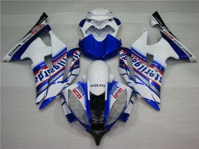 Blanco Azul Sterilgarda Volvo Carenado Moto Yamaha R6 08-16 Blanco Azul Sterilgarda Volvo Carenado Moto Yamaha R6 08-16