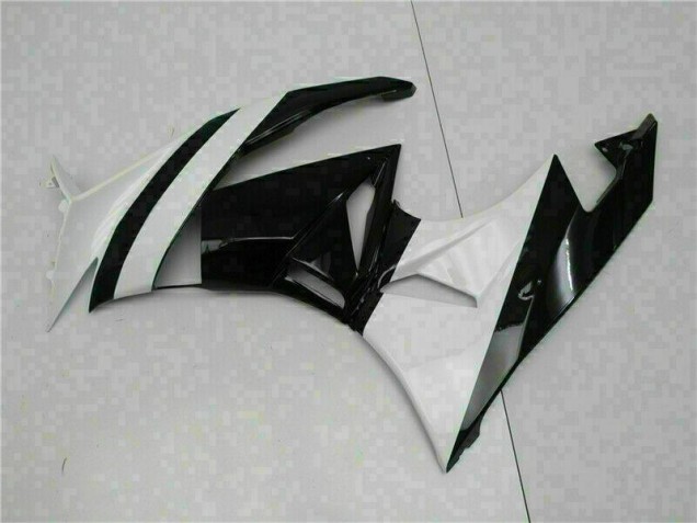 Blanco Negro ABS Moto Plástica Kawasaki ZX6R 09-12 Blanco Negro ABS Moto Plástica Kawasaki ZX6R 09-12