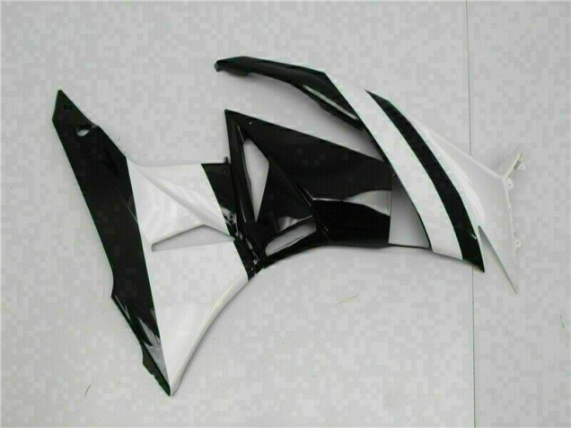 Blanco Negro ABS Moto Plástica Kawasaki ZX6R 09-12 Blanco Negro ABS Moto Plástica Kawasaki ZX6R 09-12