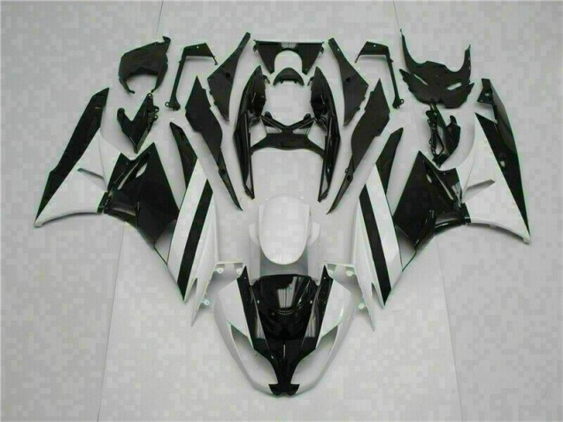 Blanco Negro ABS Moto Plástica Kawasaki ZX6R 09-12 Blanco Negro ABS Moto Plástica Kawasaki ZX6R 09-12