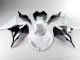 Blanco Negro ABS Moto Plástica Kawasaki ZX6R 13-18 Blanco Negro ABS Moto Plástica Kawasaki ZX6R 13-18
