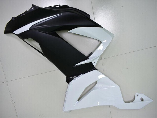 Blanco Negro ABS Moto Plástica Kawasaki ZX6R 13-18 Blanco Negro ABS Moto Plástica Kawasaki ZX6R 13-18