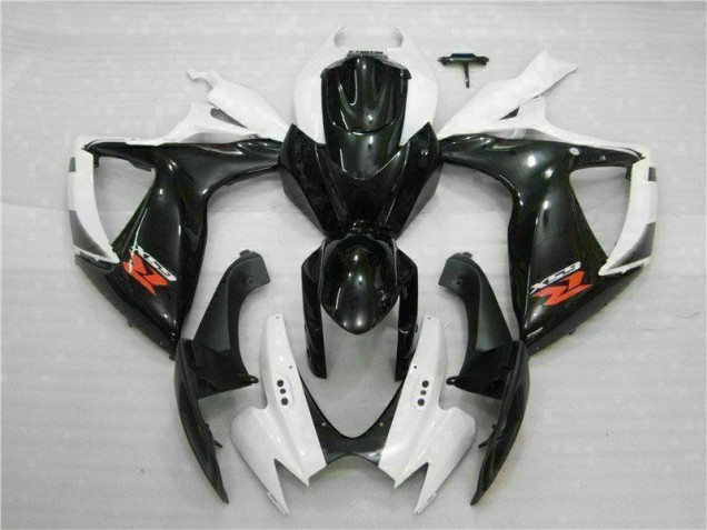 Blanco Negro ABS Moto Plástica Suzuki GSXR 600 / 750 K6 06-07 Blanco Negro ABS Moto Plástica Suzuki GSXR 600 / 750 K6 06-07
