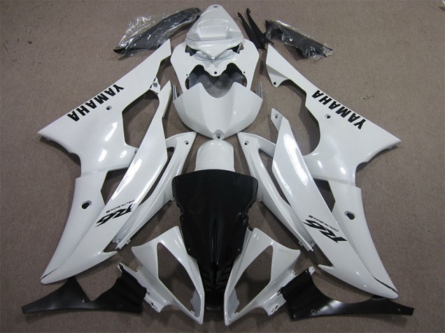Blanco Negro Calcomanía Carenado Moto Yamaha R6 08-16 Blanco Negro Calcomanía Carenado Moto Yamaha R6 08-16