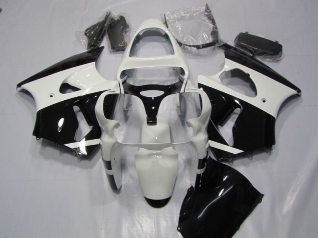 Blanco Negro Carenado Moto Kawasaki ZX6R 00-02 Blanco Negro Carenado Moto Kawasaki ZX6R 00-02