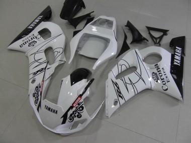 Blanco Negro Corona Carenado Moto Yamaha R6 98-02