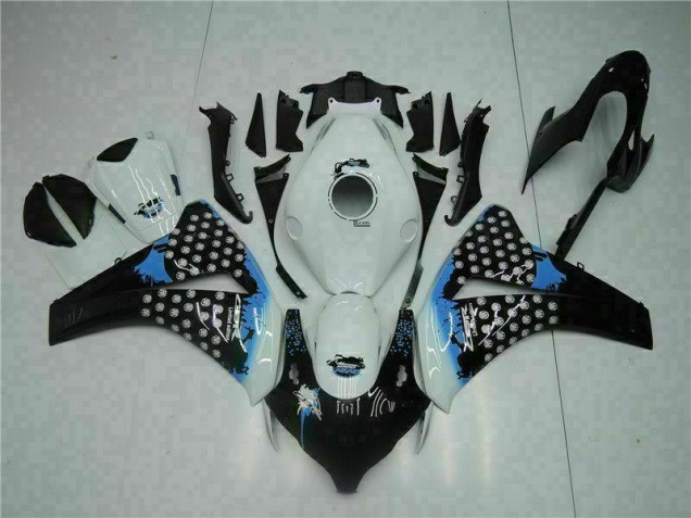 Blanco Negro Inyección Kit Carenado Moto Honda CBR 1000 RR 08-11 Blanco Negro Inyección Kit Carenado Moto Honda CBR 1000 RR 08-11