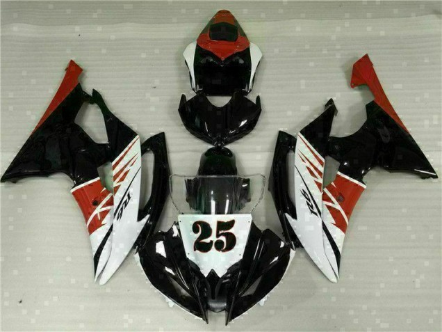 Blanco Negro Inyección Kit Carenado Moto Yamaha R6 08-16 Blanco Negro Inyección Kit Carenado Moto Yamaha R6 08-16