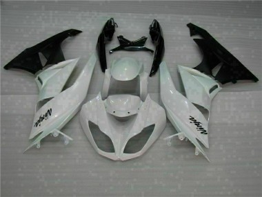 Blanco Negro Kits ABS Carenado Motocicleta Kawasaki ZX6R 09-12