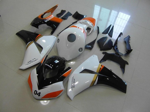 Blanco & Negro & Naranja Carrera Carenado Moto Honda CBR 1000 RR 08-11 Blanco & Negro & Naranja Carrera Carenado Moto Honda CBR 1000 RR 08-11