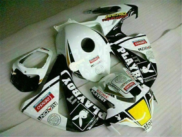 Blanco Negro Playboy ABS Carenado Motocicleta Honda CBR 1000 RR 08-11