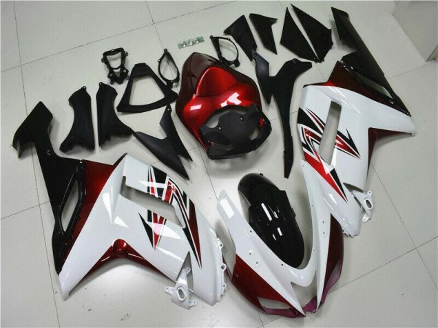 Blanco Negro Rojo Carenado Moto Kawasaki ZX6R 07-08 Blanco Negro Rojo Carenado Moto Kawasaki ZX6R 07-08