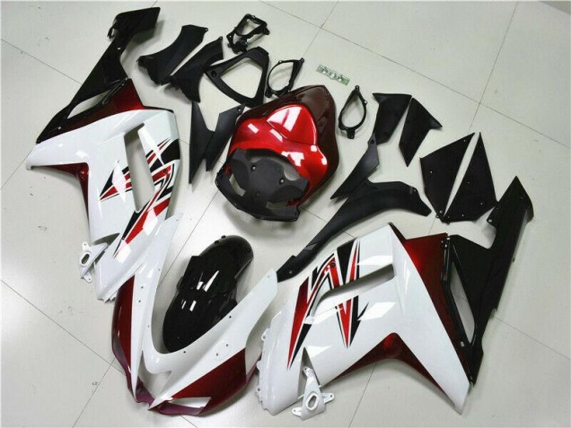 Blanco Negro Rojo Carenado Moto Kawasaki ZX6R 07-08 Blanco Negro Rojo Carenado Moto Kawasaki ZX6R 07-08