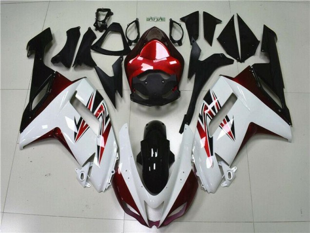 Blanco Negro Rojo Carenado Moto Kawasaki ZX6R 07-08 Blanco Negro Rojo Carenado Moto Kawasaki ZX6R 07-08