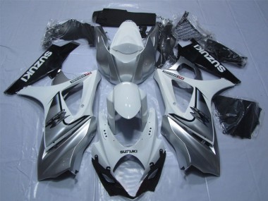 Blanco Plata Negro Carenado Moto & Plástico Suzuki GSXR 1000 K7 07-08