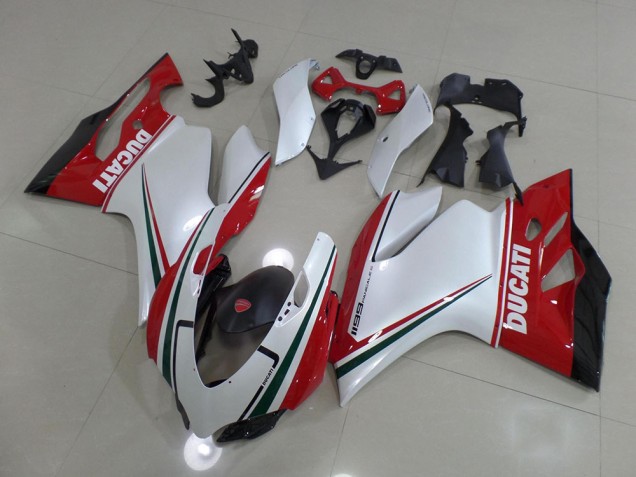 Blanco Rojo ABS Carenado Motocicleta Ducati 1199 11-14 Blanco Rojo ABS Carenado Motocicleta Ducati 1199 11-14