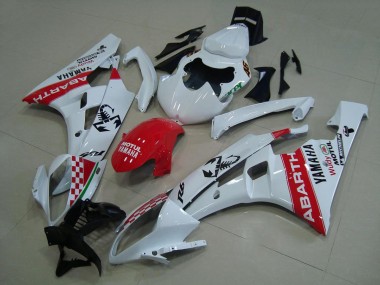 Blanco Rojo Abarth Carenado Moto Yamaha R6 06-07
