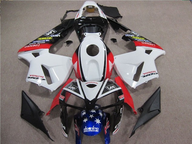 Blanco Rojo Azul Lee Carenado Moto Honda CBR 600 RR 05-06 Blanco Rojo Azul Lee Carenado Moto Honda CBR 600 RR 05-06
