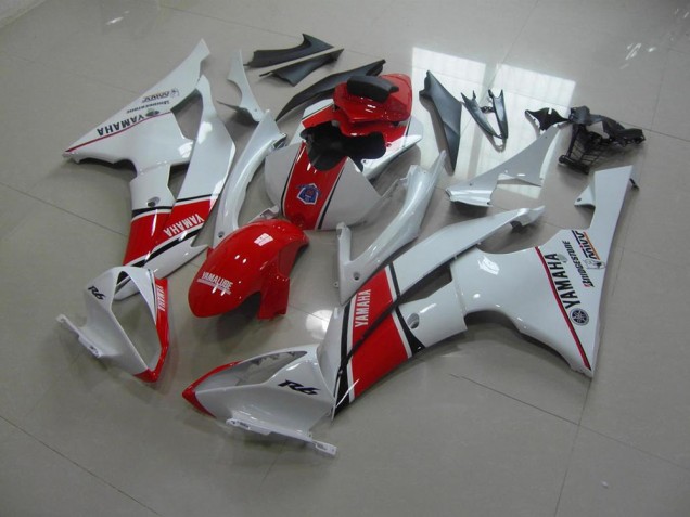 Blanco Rojo Estilo OEM Carenado Moto Yamaha R6 08-16 Blanco Rojo Estilo OEM Carenado Moto Yamaha R6 08-16