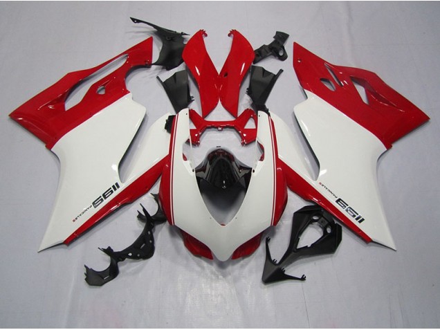 Blanco Rojo Inyección Kit Carenado Moto Ducati 1199 11-14 Blanco Rojo Inyección Kit Carenado Moto Ducati 1199 11-14