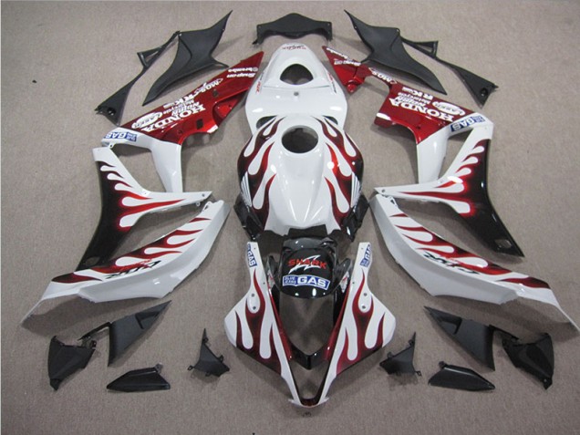 Blanco Rojo Llama Tiburón Carenado Moto Honda CBR 1000 RR 04-05 Blanco Rojo Llama Tiburón Carenado Moto Honda CBR 1000 RR 04-05